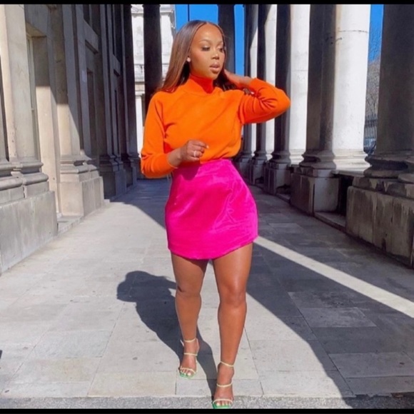 Zara Dresses & Skirts - Zara blogger pink satin Rffect skirt